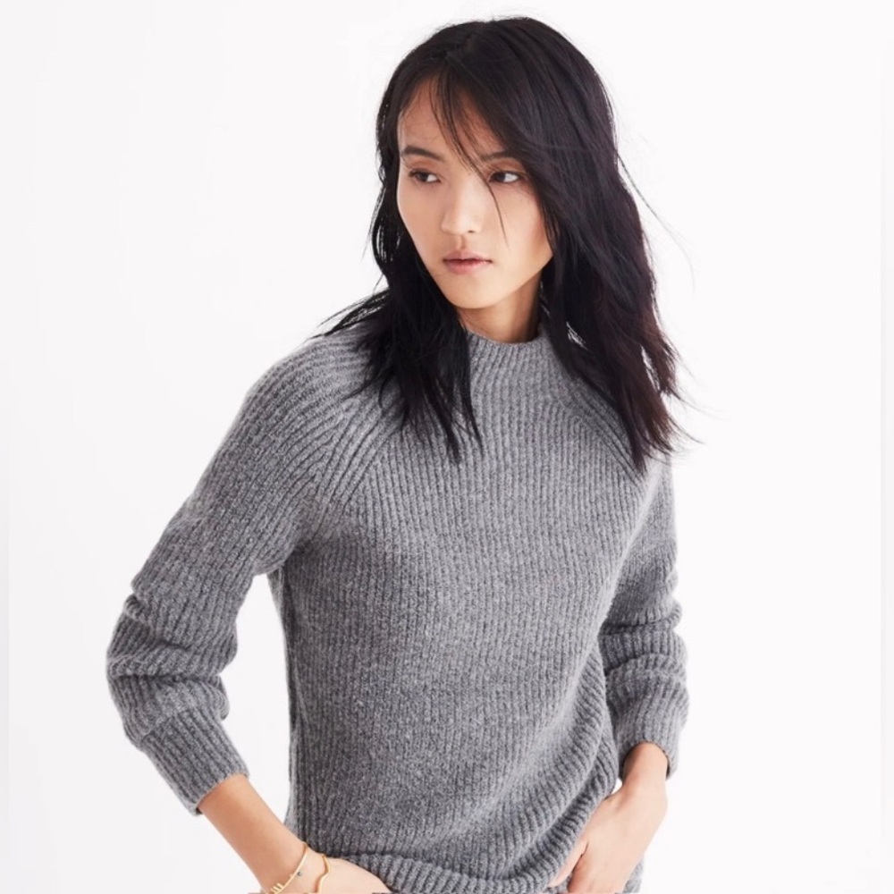 NWT Madewell Northfield Mockneck Sweater in Heather Grey
